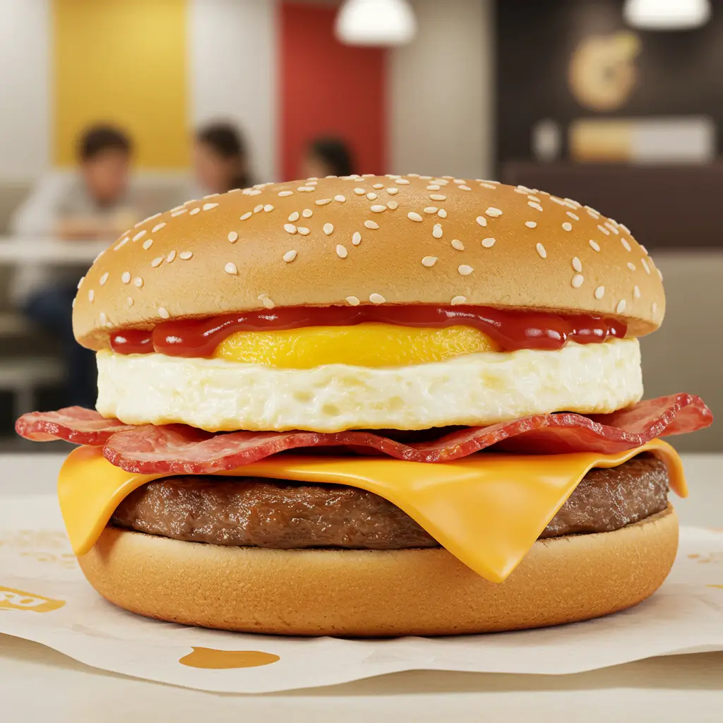 Breakfast Roll Meal with Ketchup