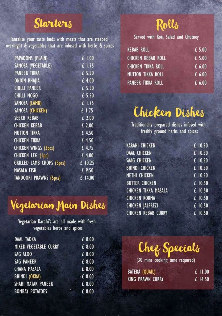 Lahore Kebab House London Menu Prices