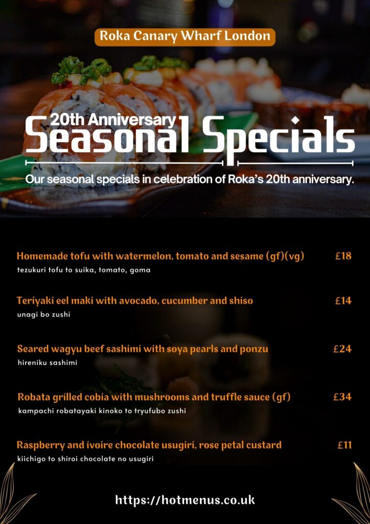 Roka Canary Wharf London Seasonal Specials