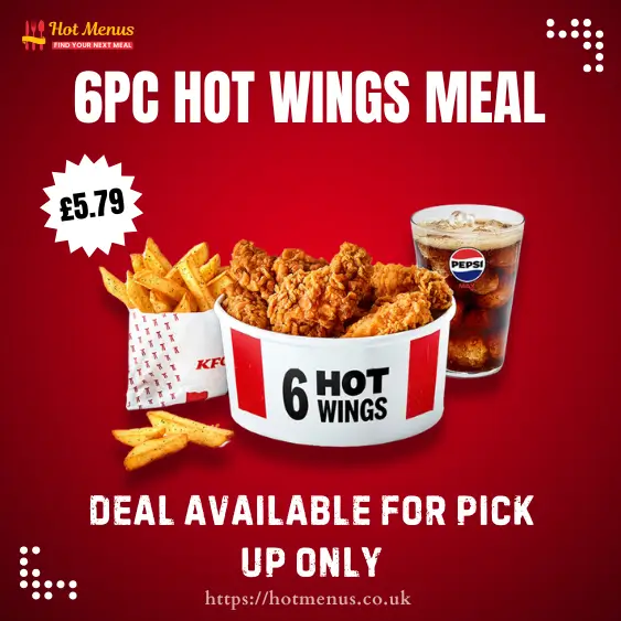 KFC 6PC Hot Wings Meal