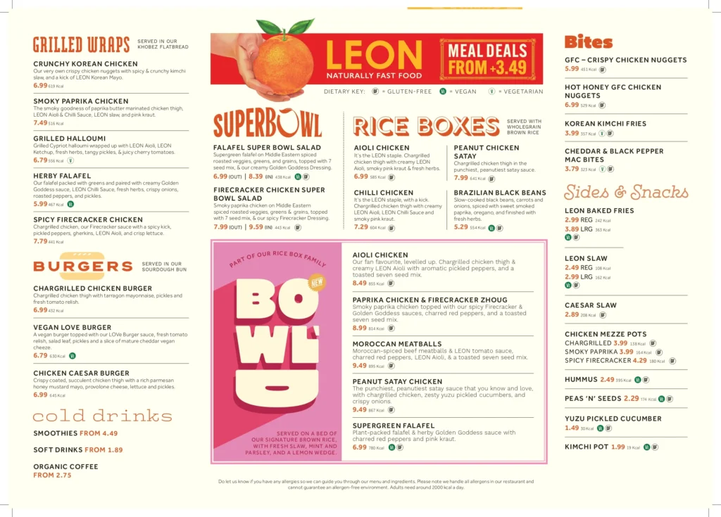 Leon Menu Prices 2025