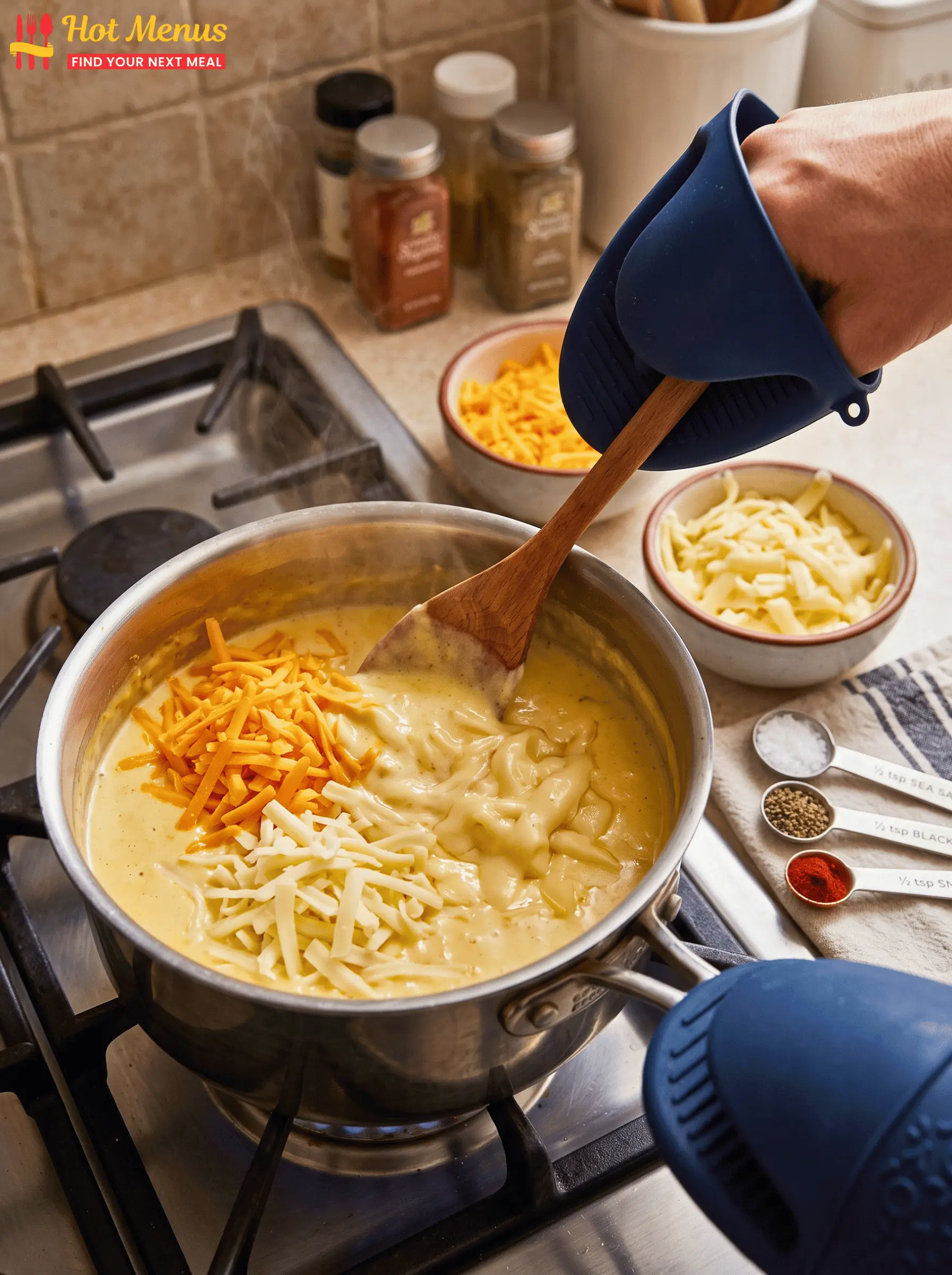 Lower the heat and slowly add